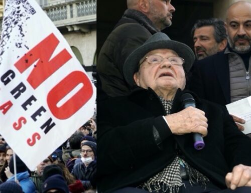 Milano, il Nobel Montagnier guida la protesta NoVax organizzata da Paragone.